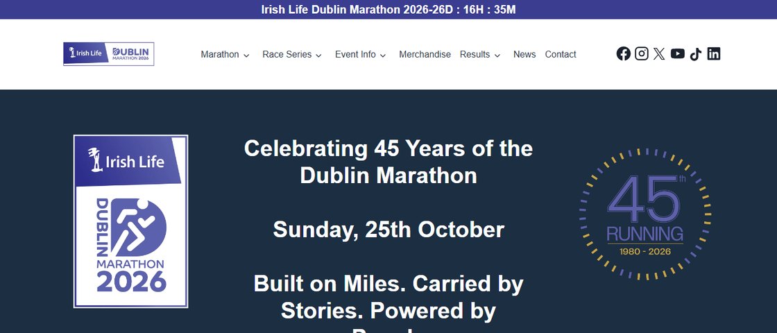 Irish Life Dublin Marathon 대회 포스터