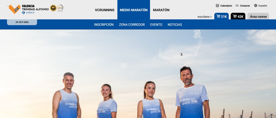 Half Marathon Valencia Trinidad Alfonso Zurich 대회 포스터