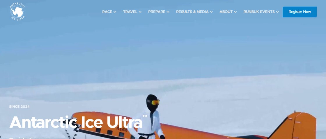 Antarctic Ice Ultra 대회 포스터