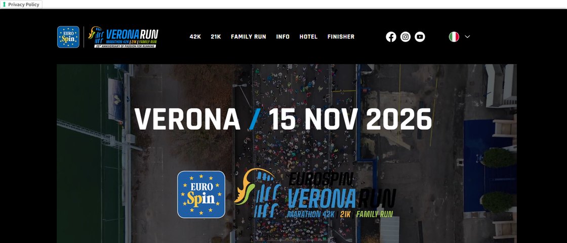 Verona Run Marathon 대회 포스터