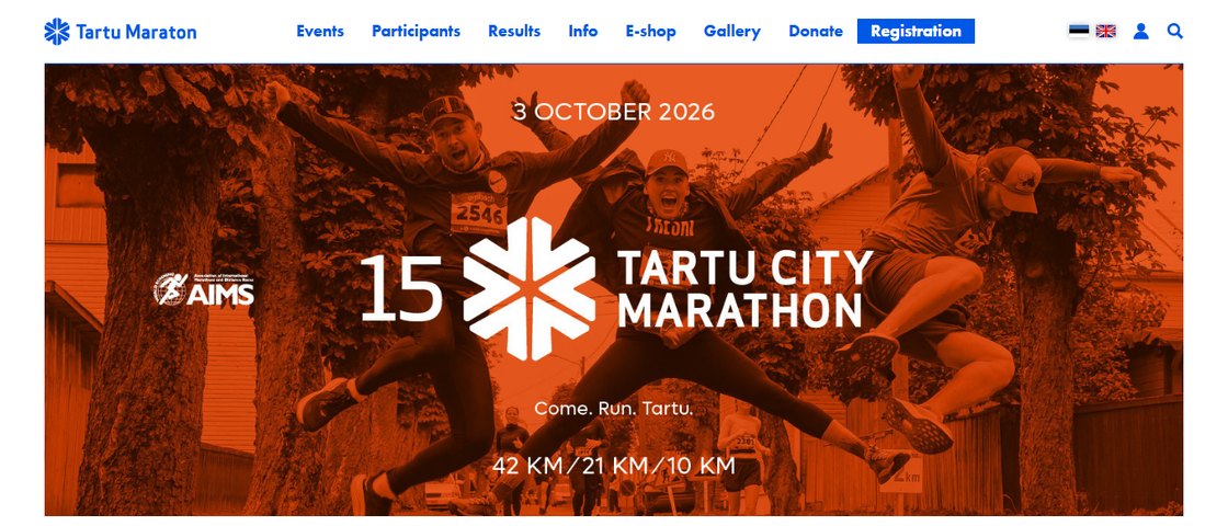 Tartu City Marathon 대회 포스터