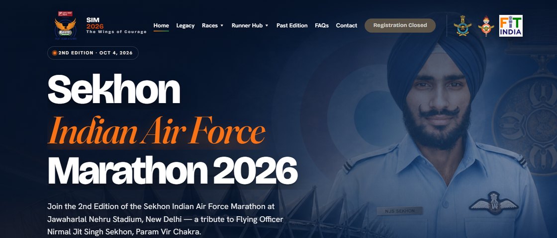Sekhon Indian Air Force Marathon (SIM) 대회 포스터