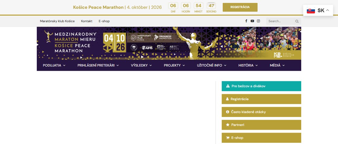 Košice Peace Marathon 대회 포스터