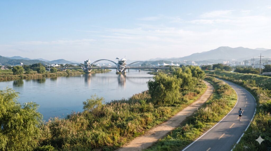 여주 당남리섬~양촌리 강변 7.6km (이포보 아래 남한강 자전거길 왕복)